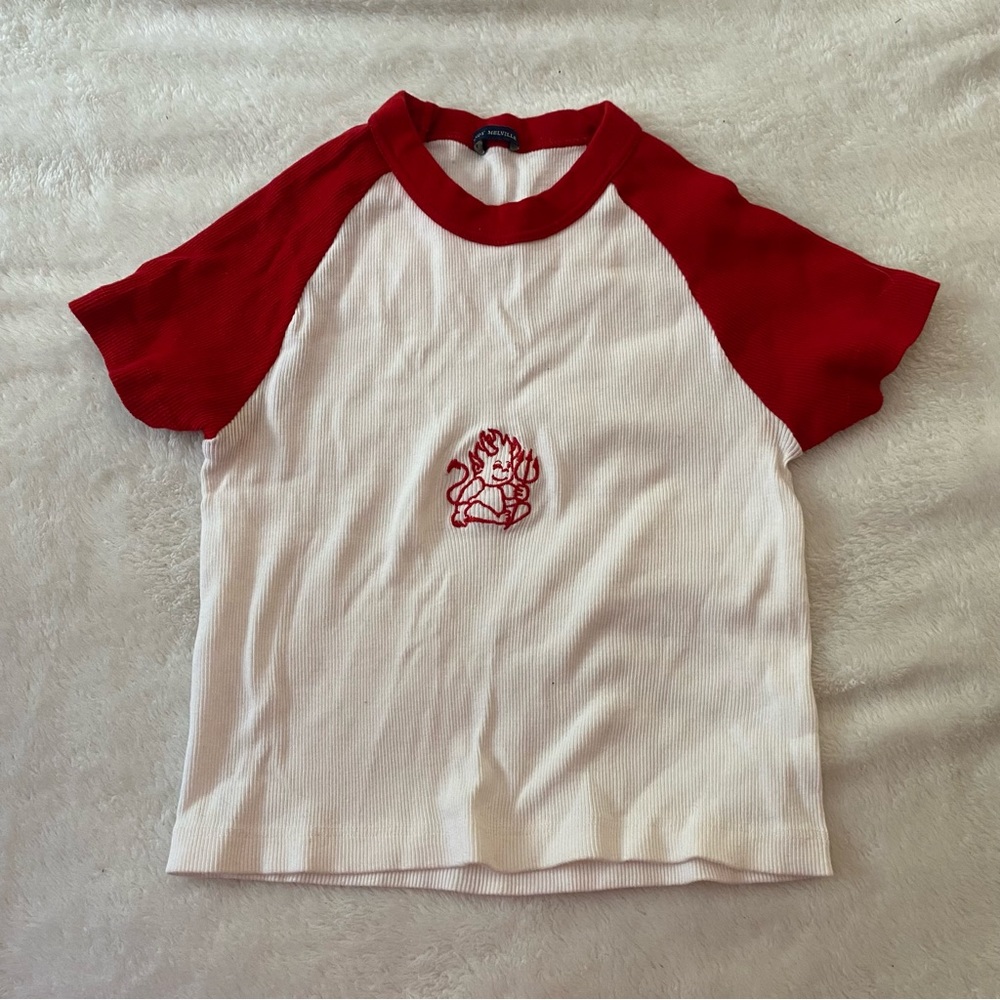 Nwot brandy melville crop baby tee devil